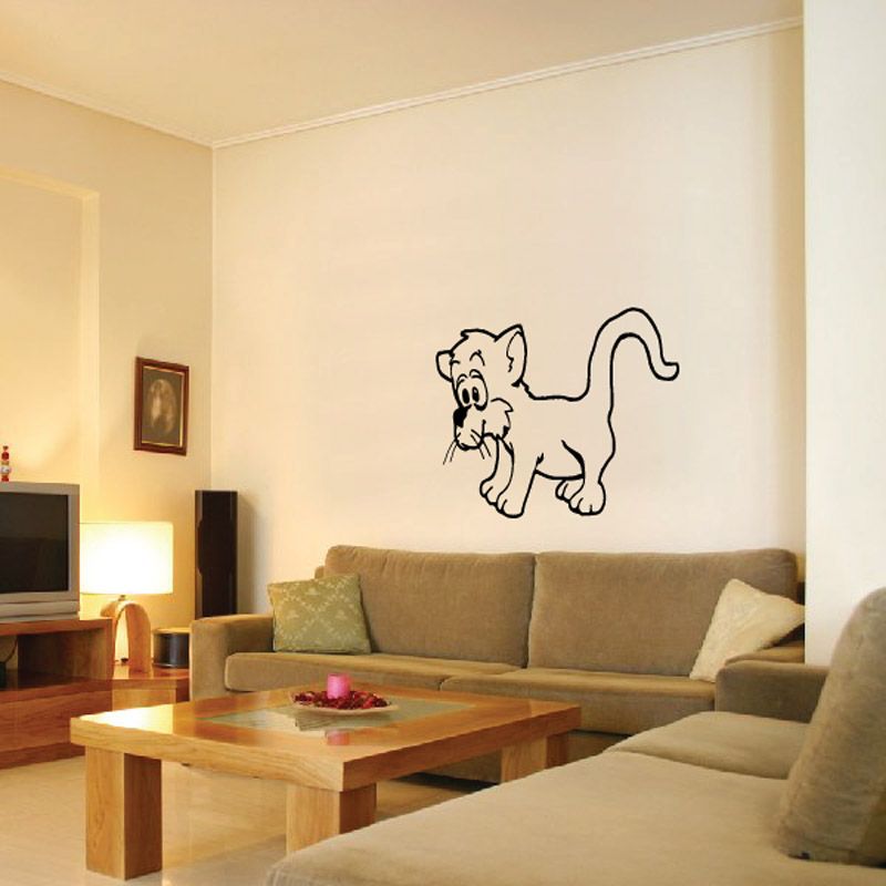 Image of Curious Cartoon Kitty Decal