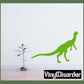Green Compsognathus dinosaur wall decal, long tail and four legs