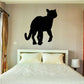 Black cougar silhouette wall decal with curled tail