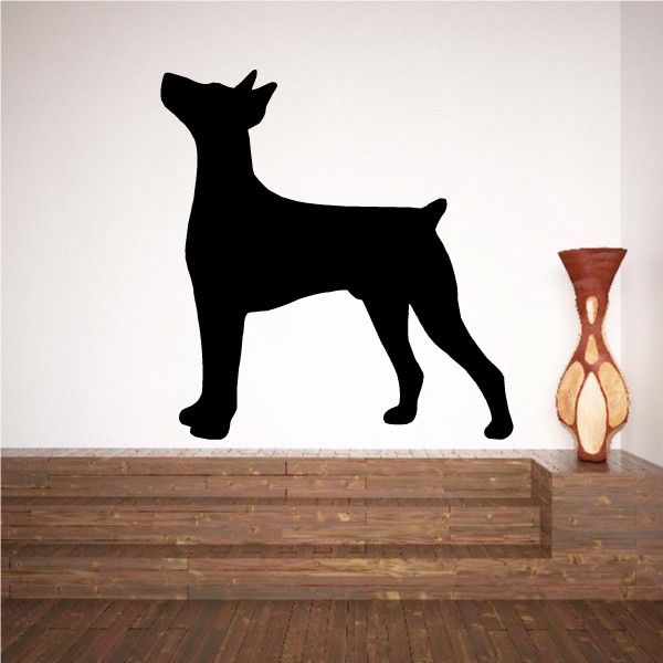 German Pinscher decal, black dog silhouette wall sticker