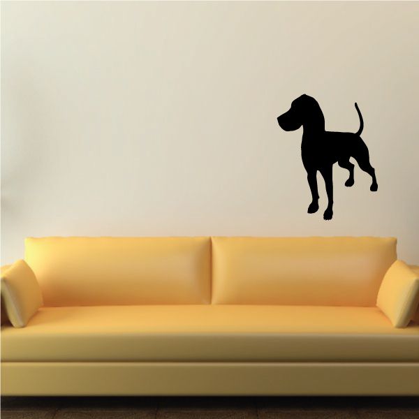 Black Great Dane wall decal silhouette with tail raised