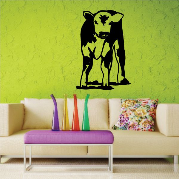 Image of Curious Holstein Cow Calf Decal