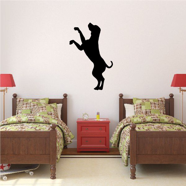 Black hunting coonhound dog decal silhouette