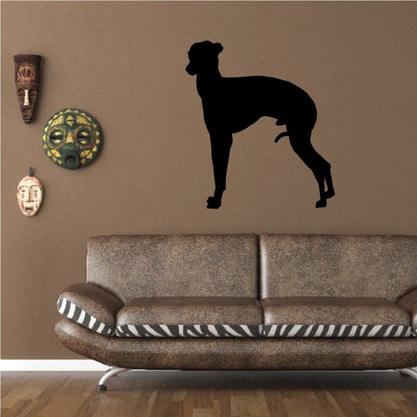 Black Italian greyhound dog silhouette wall decal