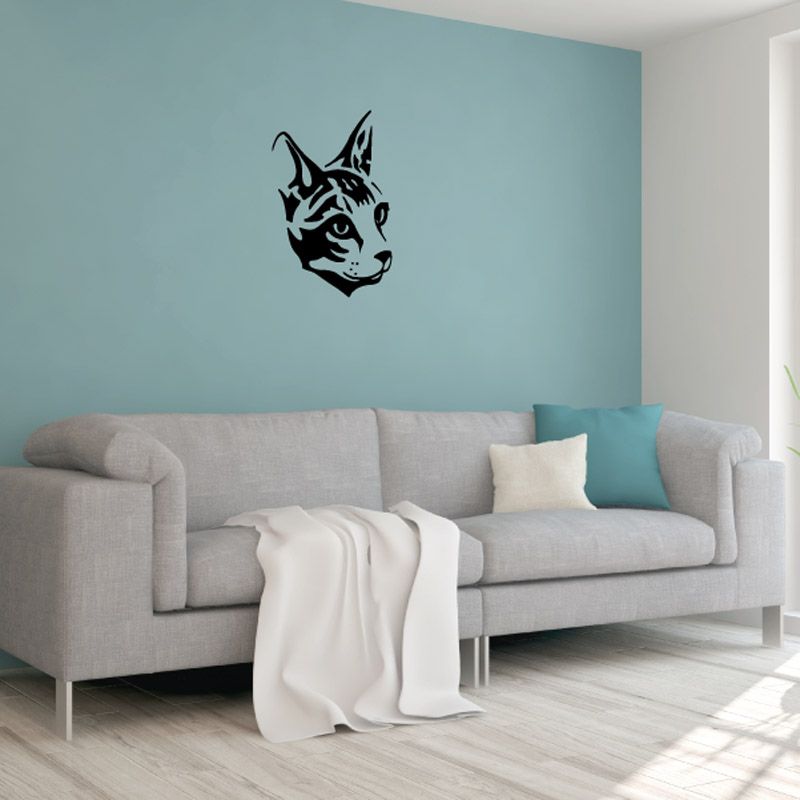 Image of Curious Kitten Head Decal