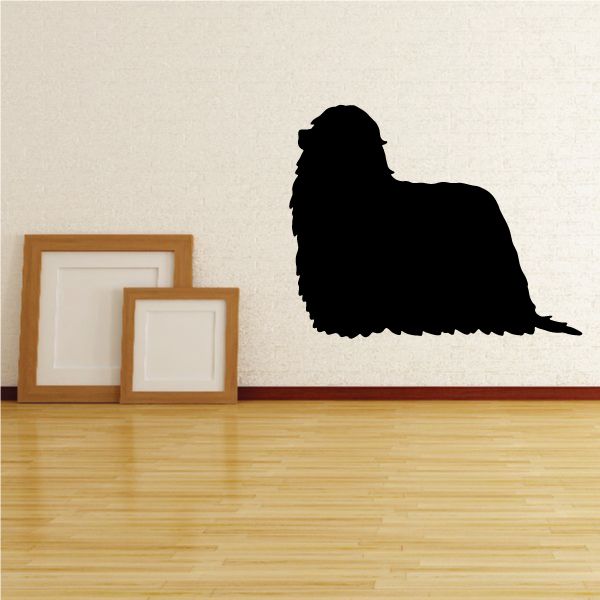 Black Komondor dog decal silhouette