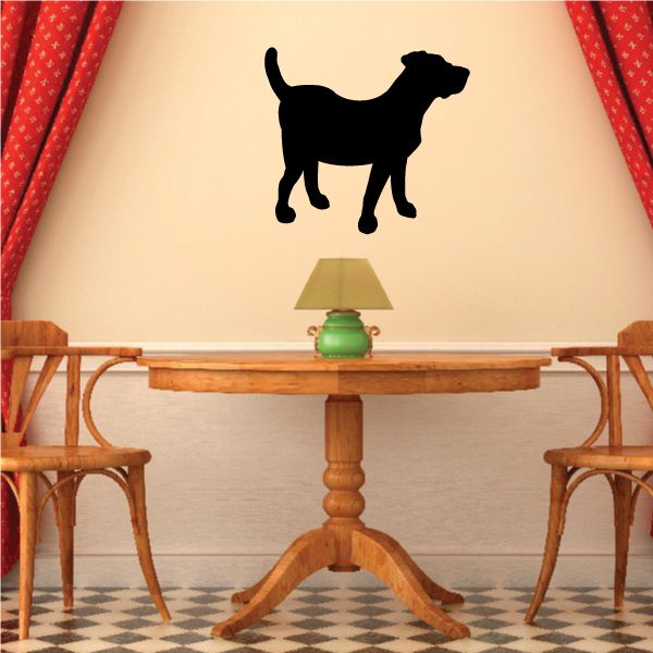 Black standing puppy silhouette decal