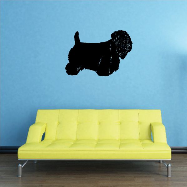Sealyham terrier decal with black dog silhouette
