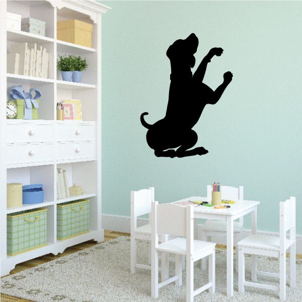 Black coonhound sitting wall decal