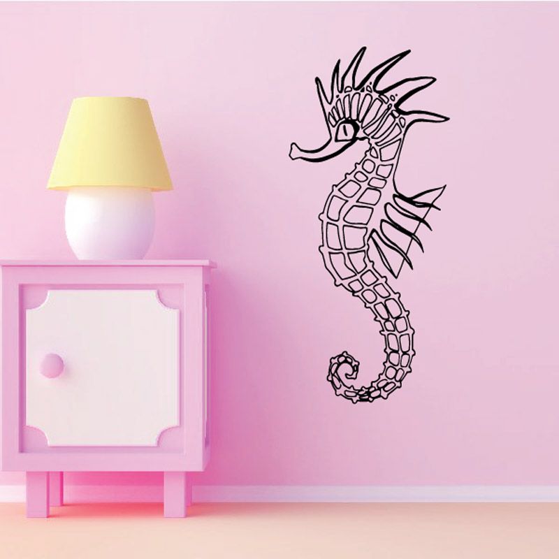 Image of Curious Spinal Seahorse Decal