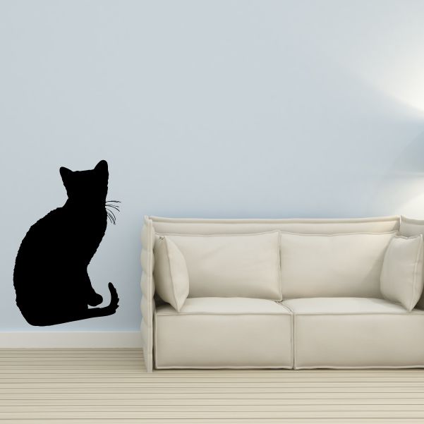 Image of Curled Around Tail Cat Decal