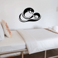 Black curled hissing snake wall decal with coiled S-shaped silhouette