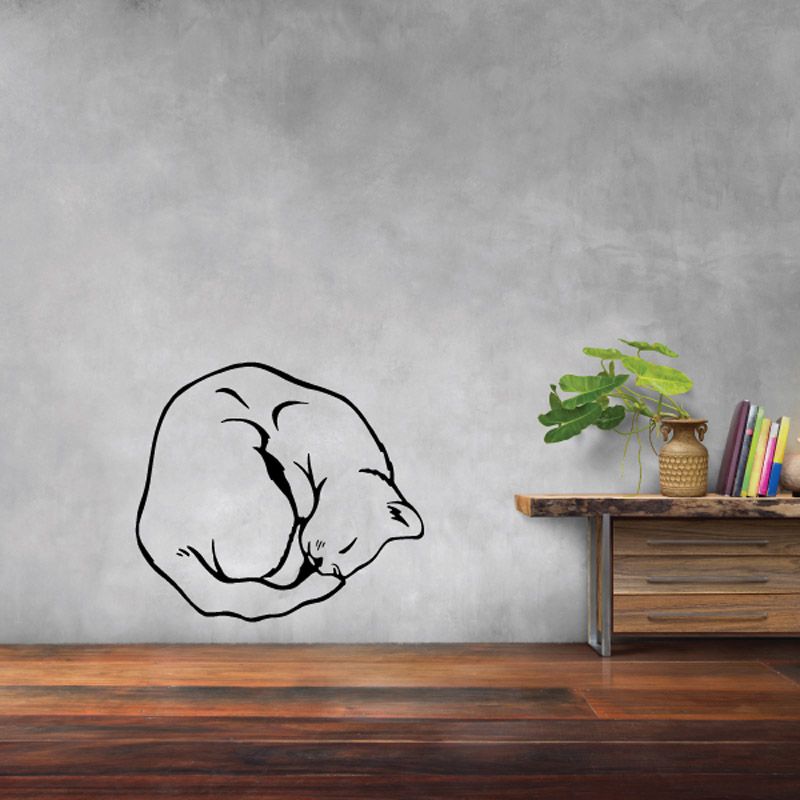 Image of Curled in Ball Cat Decal