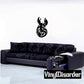 Black curled scorpion wall decal with flame-like tail design