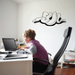 Curled tree snake wall decal, black outline with curled body
