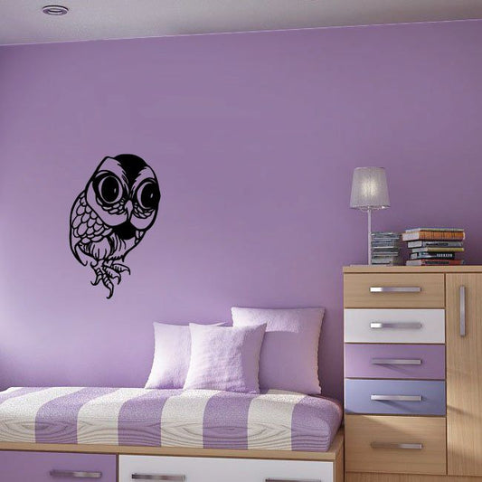 Image of Curled Up Owl Decal