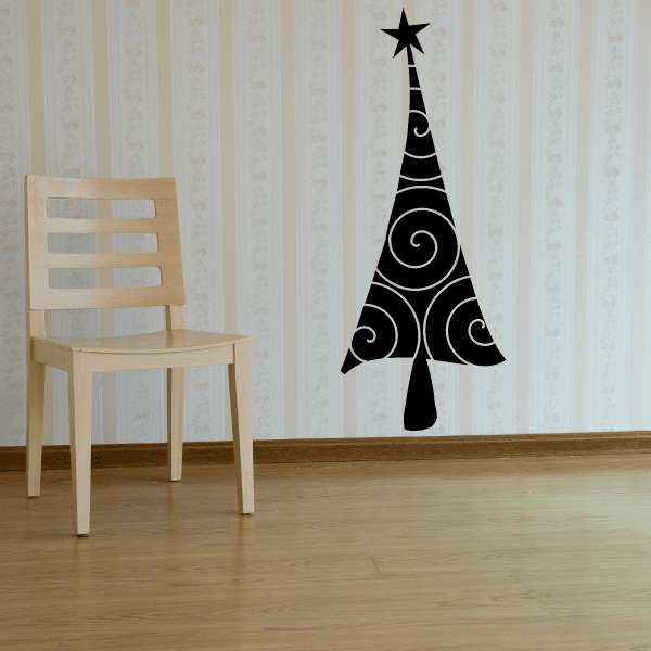 Image of Curley Christmas Tree Decal