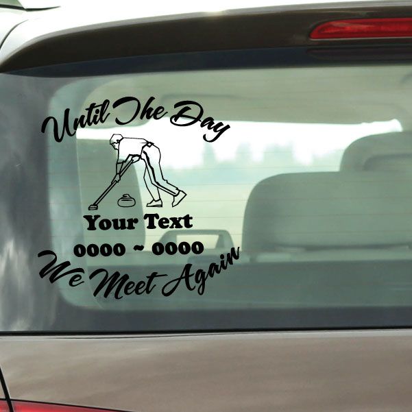 Image of Curling Custom In Loving Memory Decal