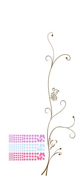 Curly Branch and Butterflies Decal