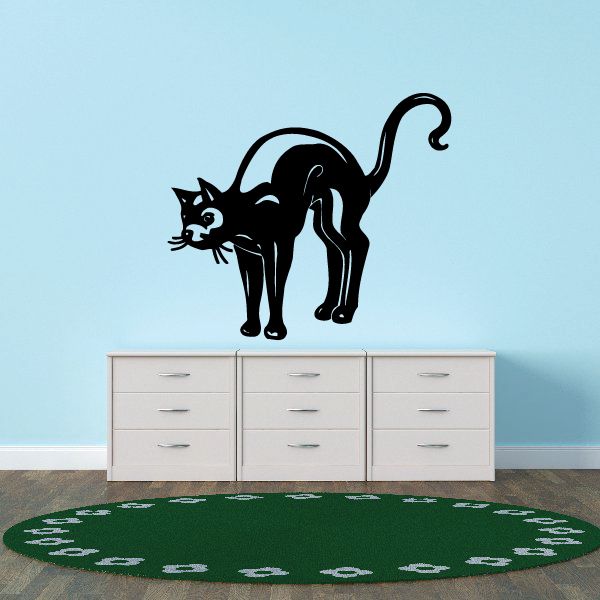 Image of Curly Sitting Tail Cat Decal