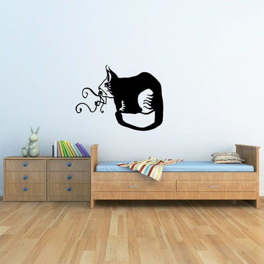 Image of Curly Whisker Cat Sitting Decal