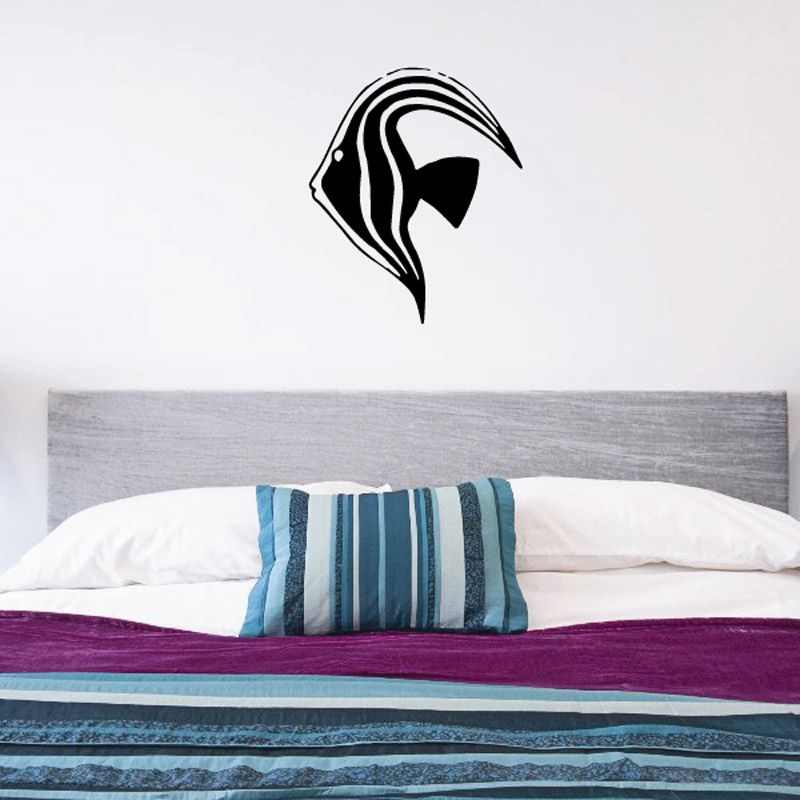 Image of Curved Fin Striped Angel Fish Decal