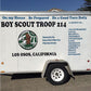 Vinyl decals with scout troop lettering and circular troop logo