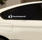Thumbs up Facebook decal with ID text on car window
