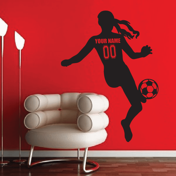 Custom Female Soccer Player Decal