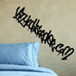 Graffiti decal with black tag-style lettering