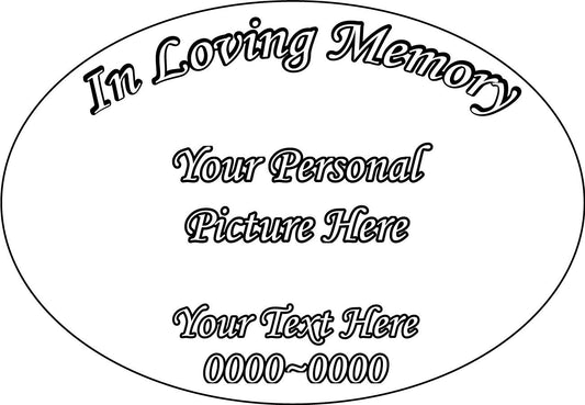 Image of Custom Image In Loving Memory Custom Oval Sticker