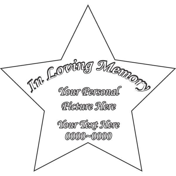 Image of Custom Image In Loving Memory Custom Star Sticker