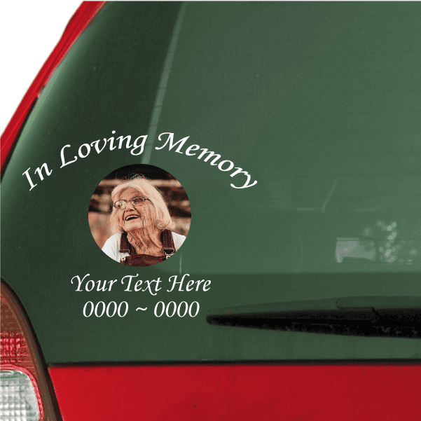 Custom In Loving Memory Decal with a Photo Inlay