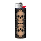 Vinyl wrap sticker for lighter, dark floral skull graphic in light tan tones