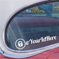 Custom OnlyFans decal on car window with lock icon and @YourIdHere text