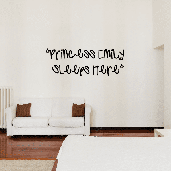 Image of Custom Princess sleeps here Wall Decal