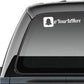 Custom Snapchat decal on car rear window with ghost icon and @YourIdHere