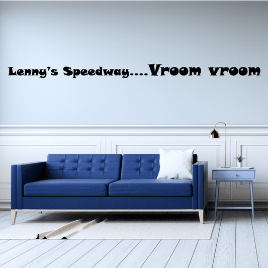 Image of Custom Speedway Vroom Vroom Wall Decal