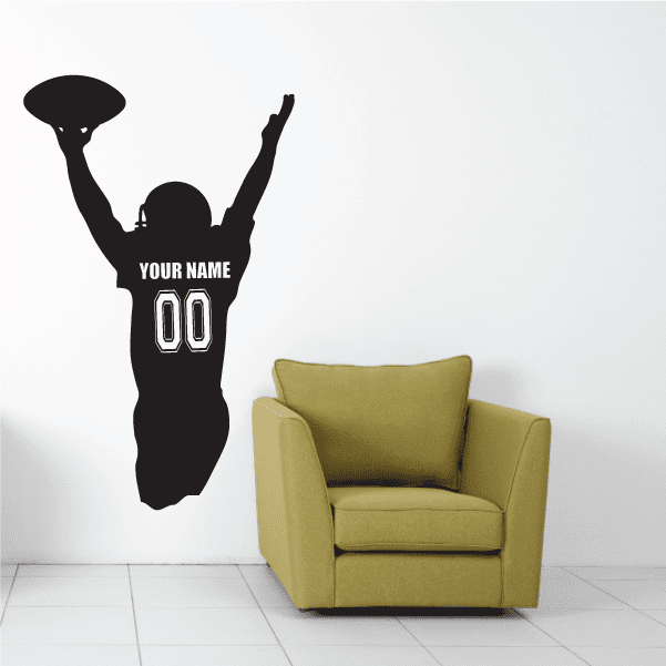 Custom Touchdown Football Player Decal