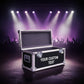 Customizable band equipment flight case with open lid and front text panel
