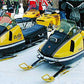 Snowmobile registration number vinyl decals, black digits on yellow