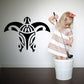Sea turtle wall decal, black cutout design with tribal-style outline