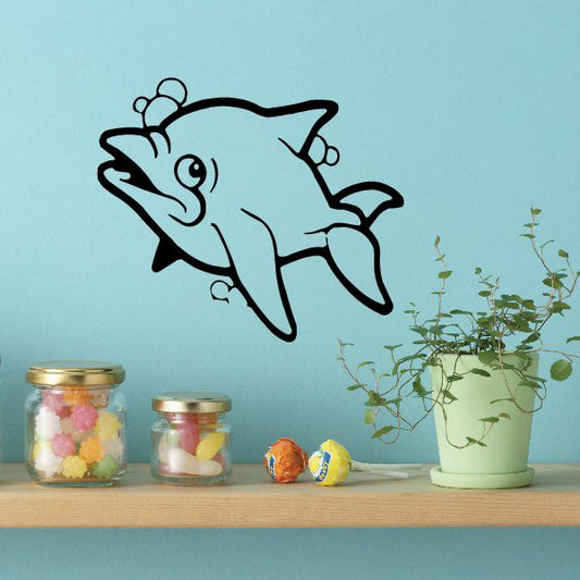 Image of Cute Cartoon Dolphin Decal