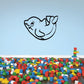 Cartoon kids dolphin wall decal, smiling blue dolphin with black outline