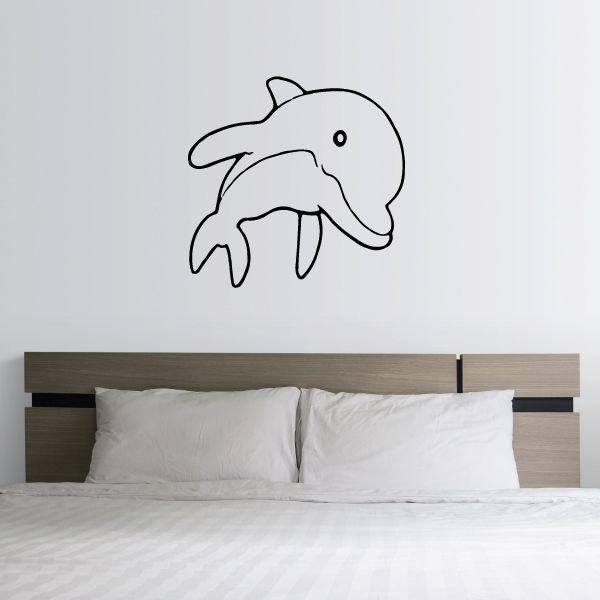 Image of Cute Curious Dolphin Decal