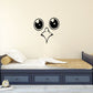 Cute eagle face wall decal with big black eyes and beak outline