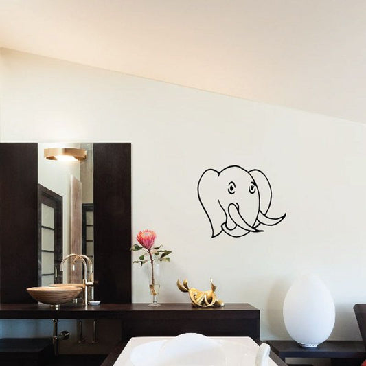 Image of Cute Elephant Head Kids Decal