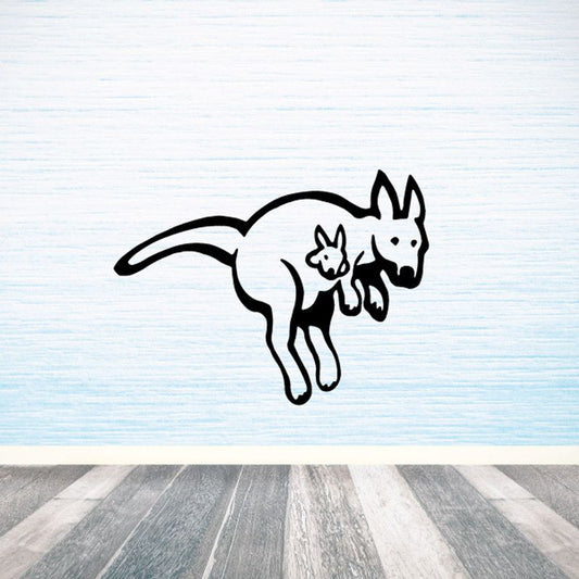 Image of Cute Kangaroo and Joey Decal