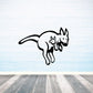 Kangaroo and joey wall decal with black outline silhouette
