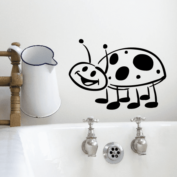 Image of Cute Ladybug Smiling Decal